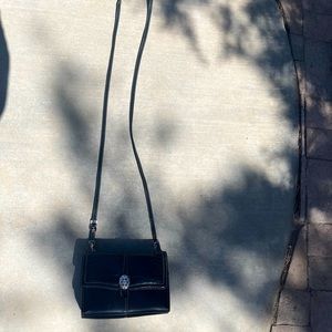 Brighton black leather crossbody purse